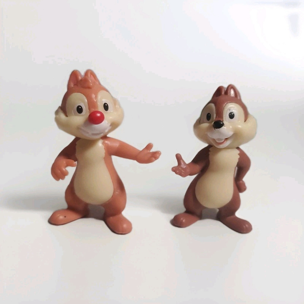 Vintage Disney Chip and Dale PVC Figures Set of 2 - 2" Miniature Toy Figurines
